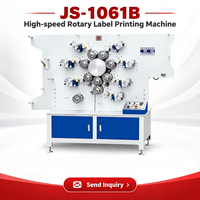 Machine d'impression d'étiquettes rotative à grande vitesse JS-1061B, 150 rotations/min, taille d'impression 100x400 mm, certifiée CE, garantie 1 an