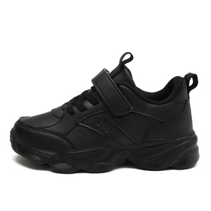 <span class=keywords><strong>Sneakers</strong></span> Chunky con Velcro per Bambini, Nero e Bianco, Traspiranti in Mesh, Antiscivolo, Scarpe Casual per Scuola e Sport, per Ragazzi e Ragazze, Uso Quotidiano - Product Image 3