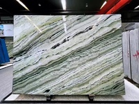 Marbre serpentin chinois élégant shangri-la jade vert marbre naturel poli hôtel comptoir intérieur dosseret