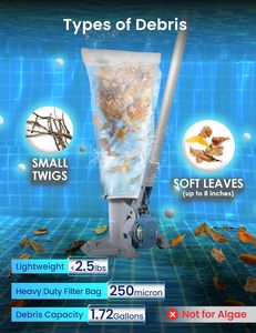 <span class=keywords><strong>Aspirateur</strong></span> à feuilles de <span class=keywords><strong>piscine</strong></span> <span class=keywords><strong>rechargeable</strong></span> KOKIDO, puissance moyenne, autonomie de 75 minutes, filtre à débris surdimensionné <span class=keywords><strong>pour</strong></span> piscines enterrées/<span class=keywords><strong>hors</strong></span> <span class=keywords><strong>sol</strong></span> - Product Image 3