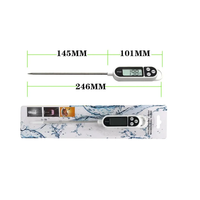 Termometer Makanan Digital Probe Baja Tahan Karat Presisi Tinggi Layar LCD Bacaan Instan Alat Dapur Memasak Daging BBQ OEM