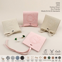 Sacs à bijoux personnalisés avec logo, pochettes en microfibre à bouton-pression pour colliers et bagues, avec insert et carte