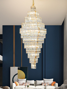 Langju Modern Art Deco Personalizable Big Hotel Lobby Iluminación para Hotel Lobby Sala de estar Techo alto Puerta de entrada Candelabro - Product Image 5