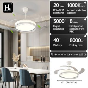 Ventilateur de plafond silencieux à faible bruit pour intérieur, 42 pouces, 3 pales en ABS, ventilateur de plafond rétractable invisible avec lumière LED, ventiladores de techo - Product Image 6