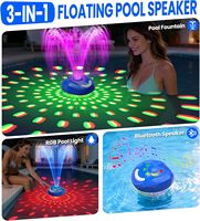 Haut-parleur flottant pour spa et piscine, étanche IP68, portable, sans fil, rechargeable, 3 en 1, avec spectacle de lumière RGB
