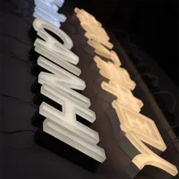 Enseigne de salon de coiffure en acier inoxydable peint Lettres de canal d'éclairage avant Enseigne de lettre LED 3D commerciale pour enseigne publicitaire d'entreprise