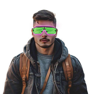 Lunettes de mode lumineuses Neonglo, lunettes de soleil à obturateur EL bicolores, adultes, enfants, cosplay, mariage, Noël, Halloween, boîte de nuit, concert - Product Image 4