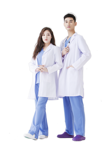 Chaqueta blanca de ajuste clásico de manga larga con logotipo personalizado para médico, uniforme de hospital simulado, chaquetas médicas de enfermería para mujer - Product Image 4