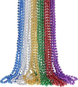 Manik-manik Mardi Gras Grosir, Kalung Manik-manik Mardi Gras Aneka Ragam 33 Inci 7mm, Aksesoris Kostum Pesta - Product Image 3