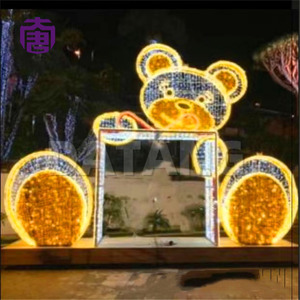 Luz LED con diseño de oso navideño para decoración exterior, decoración 3D con diseño de oso para centros comerciales, decoración navideña - Product Image 6