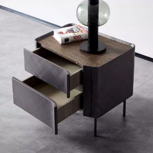 Mesita <span class=keywords><strong>de</strong></span> Noche Multifuncional Moderna <span class=keywords><strong>de</strong></span> Lujo en Madera Crema, Estilo Italiano Minimalista, con Gran Espacio <span class=keywords><strong>de</strong></span> Almacenamiento para Dormitorio - Product Image 4