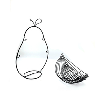 Nouveau design Panier à fruits en fer suspendu à 2 niveaux en forme de poire pour le rangement du pain sur table ou en garde-manger