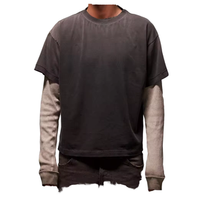 T-shirt Homme Vintage Personnalisé de Haute Qualité, Grammage Lourd, Délavé à l'Acide, Effet Usé, Coupe Boxy Courte, Écologique et Respirant - Product Image 1