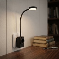 Lampe de lecture LED intelligente portable avec prise Euro, lumière murale pour prise EURO, flexible, CCT, contrôle tactile progressif pour chambre d'hôtel