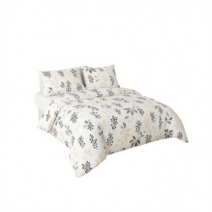 Set Copripiumino con Cerniera 100% Poliestere con Motivo Floreale e Federe, Morbido e Traspirante per un Sonno Confortevole - Product Image 1