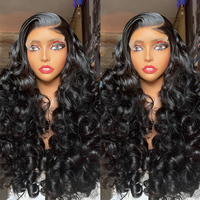 Peluca de Cabello Humano Liso Extremo Vietnamita con Cutícula Alineada, Pre-Desplumada, Sin Pegamento, con Encaje Frontal HD, Súper Doble Trama, Venta al por Mayor
