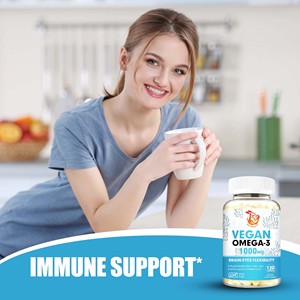 Gélules végétaliennes Oméga-3 à prix de gros avec DHA, Vitamine D3 et K2 – Complément pour des niveaux sains de DHA, de Vitamine D3 et de Vitamine K2, favorisant la santé de la peau, des articulations et de la vision - Product Image 5