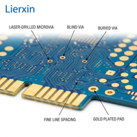 Circuit imprimé multicouche HDI personnalisé 1-24 couches avec vias aveugles/encastrés, finition de surface ENIG - Service d'assemblage PCBA OEM/ODM Lierxin Guangdong Chine