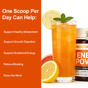 אבקת אנרגיה עם פרוביוטיקה פרו-ביוטיקה ושטחי שטחי רוח ירוקים 30 ימים לספק תערובת תזונתית אבקת משקה בריאות - Product Image 4