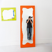 Miroir mural Art Déco abstrait irrégulier pleine longueur en alliage d'aluminium fait main, miroir décoratif coloré pour la maison