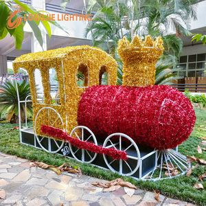Tren de Año Nuevo de decoración comercial, luces de Navidad 3D grandes de 3M - Product Image 5