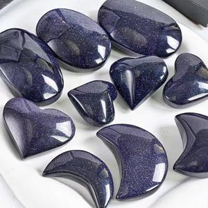 Blue Sandstone Crystal Crafts for Home Decor Handheld Ornaments & Display Stones