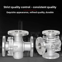 Vanne à boisseau sphérique à bride en acier inoxydable OEM fournie par le fabricant, type T, à flotteur, DN65, modèle Q45F pour l'eau