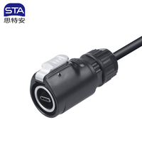 Conector Industrial Impermeable Tipo-C IP67 de Alta Velocidad para Montaje en Panel, Cable de Extensión de Datos USB 3.0 3.1 IP67 Hembra a Macho