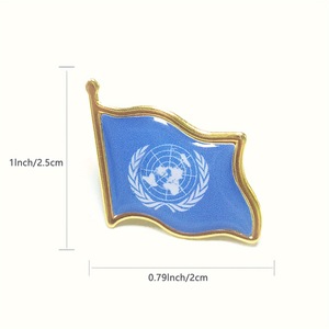 Wholesale <strong>Customized</strong> Light Metal Country Flag Enamel Badge Badge Cross <strong>United</strong> <strong>Nations</strong> Flag Badge - Product Image 1