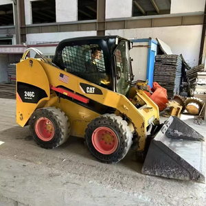 Envío gratis Japón 90% nuevo Caterpillar CAT 246C EPA Tier 4 Final usado Skid Steer cargador de goma listo para trabajar cubo - Product Image 3