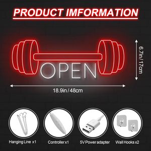 Gym Open Letreros Neon LED dimmable USB powered ambient <b>light</b> store <b>window</b> decoration <b>light</b> street indicator <b>light</b> Customized 5V - Product Image 1