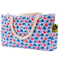 Sac de plage imperméable et sac de piscine avec poche isotherme, 7 poches au total, fermeture éclair supérieure, taille familiale