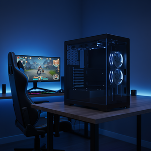 Caja de PC para juegos Mid Tower ATX con ventana lateral y 2 ventiladores de 120 mm para computadora de juegos - Product Image 2