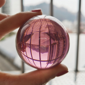 Perles en zircone cubique (CZ) de 50 mm, forme sphère/boule, couleur rose, sans trou, pour présentation - Product Image 1