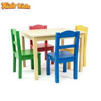 Ensemble de table et de chaises en bois coloré Montessori moderne pour garderie, mobilier pour centre d'apprentissage de maternelle, design scolaire