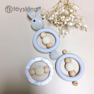 Nouveau jouet à mâcher en silicone pour bébé, lapin et éléphant, 88x88mm, perles à mâcher, <span class=keywords><strong>attache</strong></span>-sucette - Product Image 5
