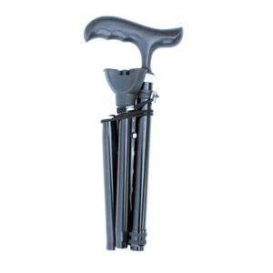 Bâton de marche télescopique Cleye en alliage d'aluminium noir, pliable, portable, aide pour personnes âgées - Product Image 4