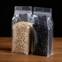 Sacs d'emballage en plastique transparent mats à huit côtés avec poignée, fond plat, pour aliments et noix, avec fermeture éclair - En stock