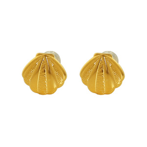 Pendientes de Concha Dorados, Par de Joyas de Moda de Estilo Retro Minimalista - Product Image 5