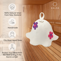 Chapeau de sauna en feutre de laine 100% naturelle de Nouvelle-Zélande, couleur unie, fait main, isolation thermique, casquette Banya respirante, résistante aux brûlures, couvre-chef