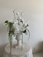 Boule de fleurs artificielle personnalisée RK352 en soie blanche et verte pour centre de table de mariage de luxe, décoration pour événements de mariage
