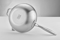 Wok Universal de Gran Capacidad para el Hogar, de Inducción, de Acero Inoxidable 304, Antiadherente, con Tapa de Vidrio