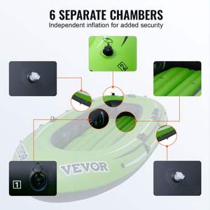 Bote Inflable de Pesca Vevor para 5 Personas con Remos de Aluminio, Kayak Portátil para Uso en Exteriores - Product Image 5