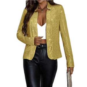 <span class=keywords><strong>Giacca</strong></span> Blazer Corta da Donna con Colletto Abbottonato, Motivo 3D, Casual e Versatile con Paillettes, Nuova Moda Europea e Americana - Product Image 1