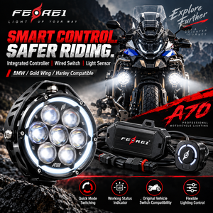 FEREI <span class=keywords><strong>A70</strong></span> 17800LM Luci Ausiliarie LED per Moto, Fari a Lungo Raggio, Luci Fendinebbia Fuoristrada 180W, Luce Ambientale a 6 Colori - Product Image 4