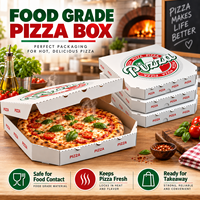 Boîte en carton ondulé blanc pour emballage de pizza, impression personnalisée de logo, étanche et gaufrée, vente en gros