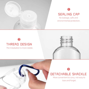 Manufacturer 30ml Pet <b>Plastic</b> Hook <b>Bottle</b> Hand Sanitizer <b>Spray</b> <b>Bottle</b> Keychain with <b>Spray</b> Flip Climbing Button Carabiner - Product Image 2