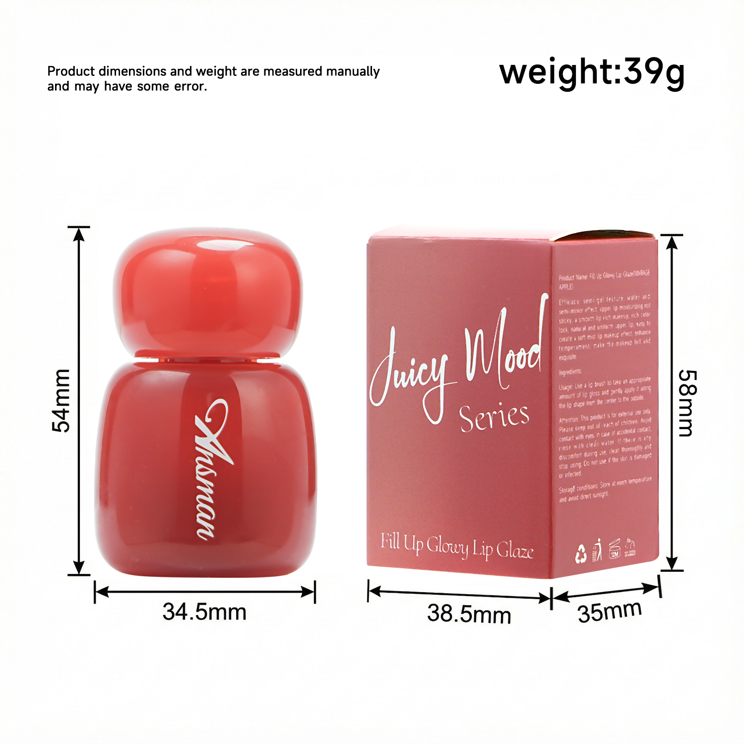 SheDiary Brillo Labial de Lujo Color Vino 15ml