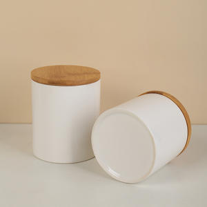 Barattolo in Ceramica Moderno con Coperchio in Bambù e Guarnizione in Silicone, Ecologico, 250ml, <span class=keywords><strong>per</strong></span> Conservazione <span class=keywords><strong>Alimenti</strong></span> o Regali - Product Image 3