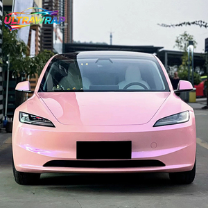 Vinilo para Rotulación de Coches Rosa Brillante de PET TPU Fundido, Auto-Reparable, de Fábrica, 1.52X17M/5X59FT, Pegatinas HD Fantásticas para Coches, Venta al por Mayor - Product Image 3